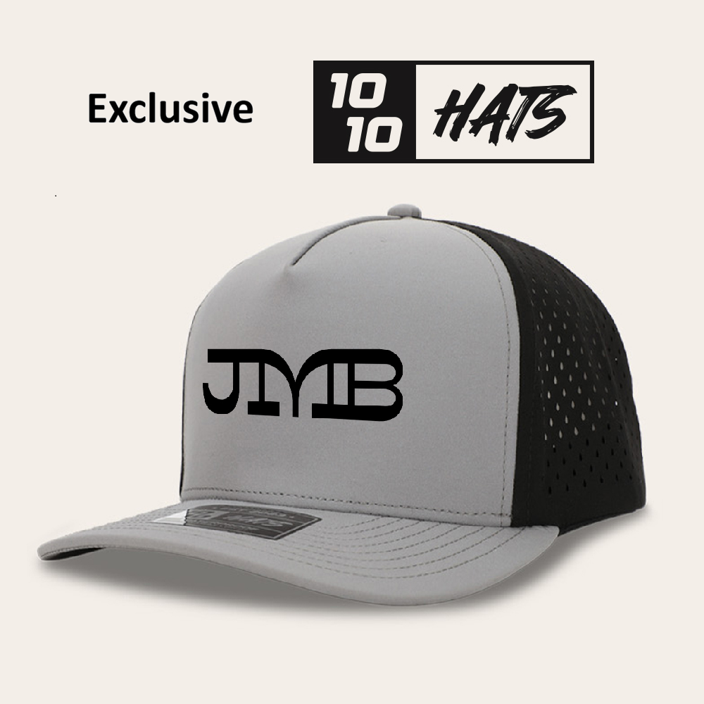 Exclusive 1010Hats: Gray Black 5 Panel Dryfit Snapback Hat